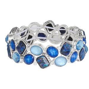 Napier Silver and Blue Bracelet natural stone tacit cut for burst effect